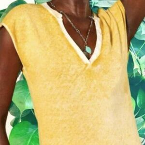 Sundance Yellow Laurette Sweater Tee Size Small